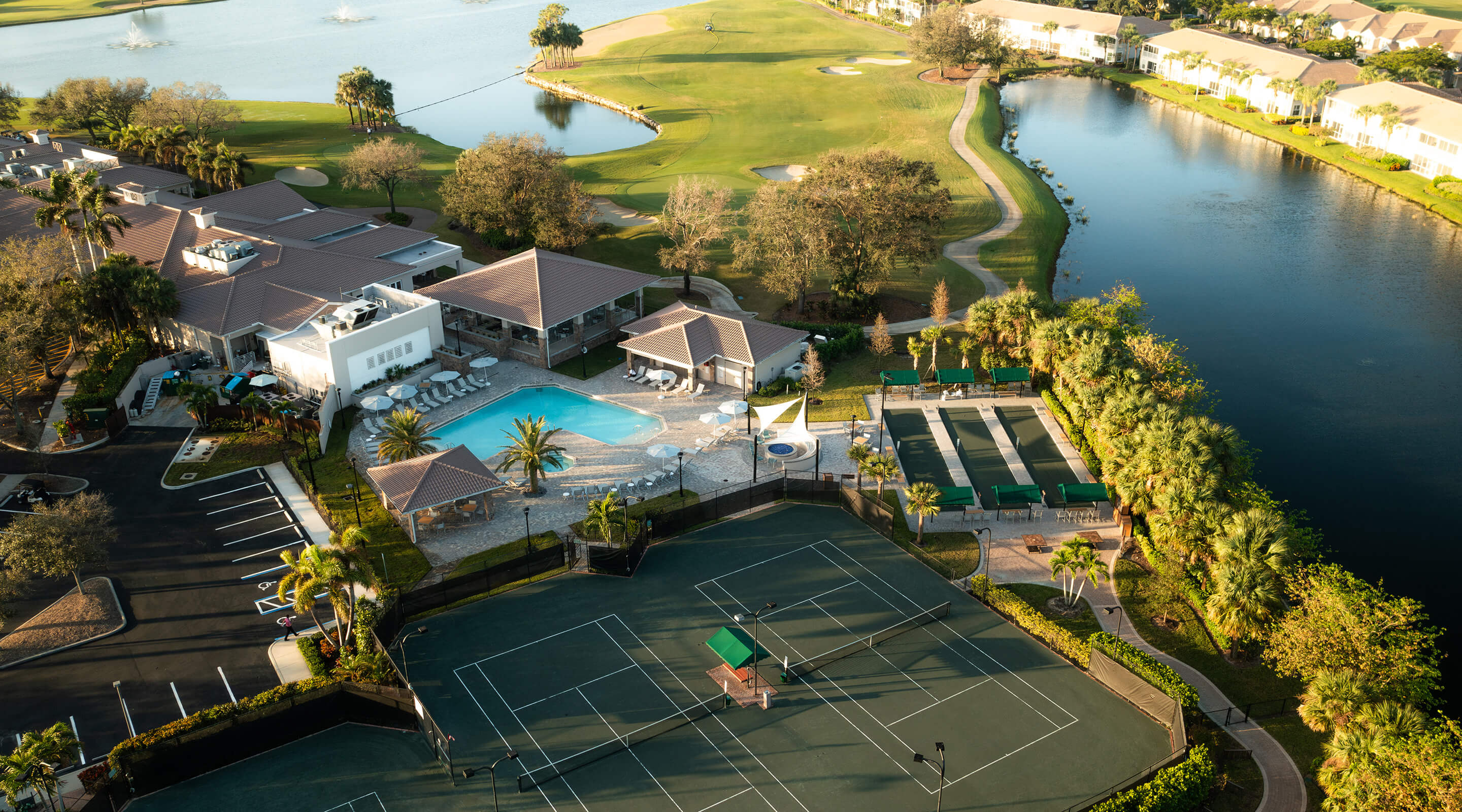 aerial view of club amenities