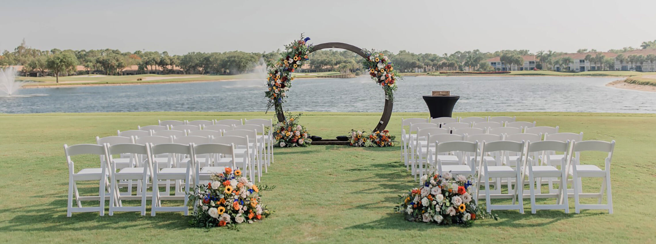 Outdoor wedding setup