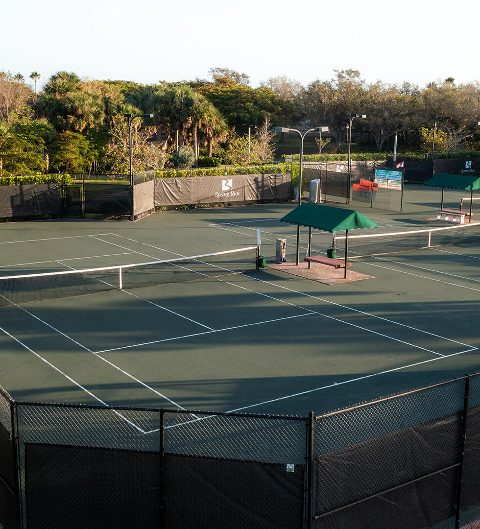 tennis courts aerial view