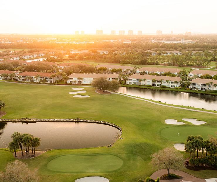 Aerial view of club neighborhood